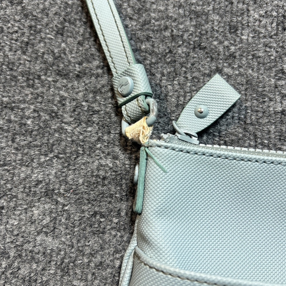 Lacoste Womens Crossbody Bag Light Blue Gray With Strap Purse - Picture 3 of 14
